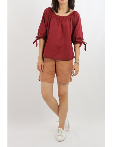 Brew Cotton Blouse, Red