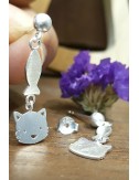 Fisho Cat Silver Earrings