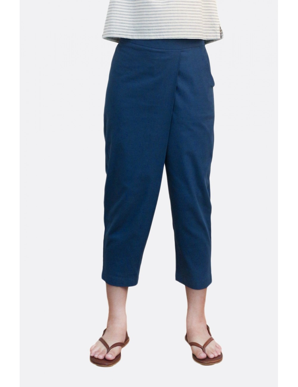 Cotton Linen Pants, Blue