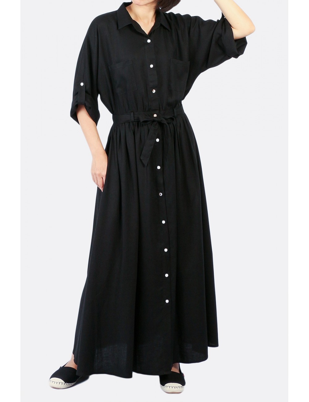 black maxi shirt