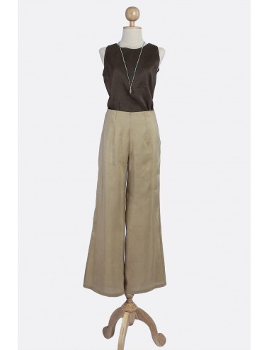Momay Linen Silk Pant, Golden Brown