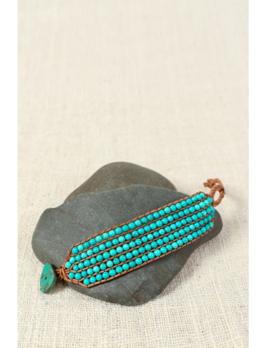 Turquoise and Leather Bracelet