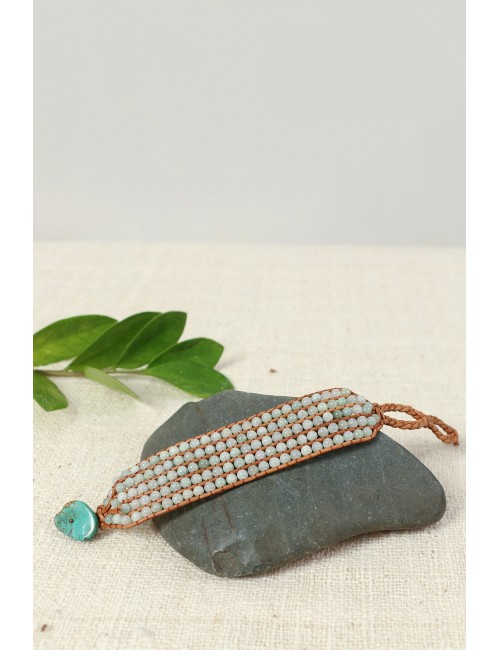Jade and Leather Bracelet