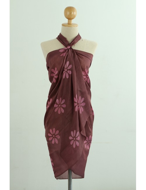 Flora Batik Silk Shawl, Pink