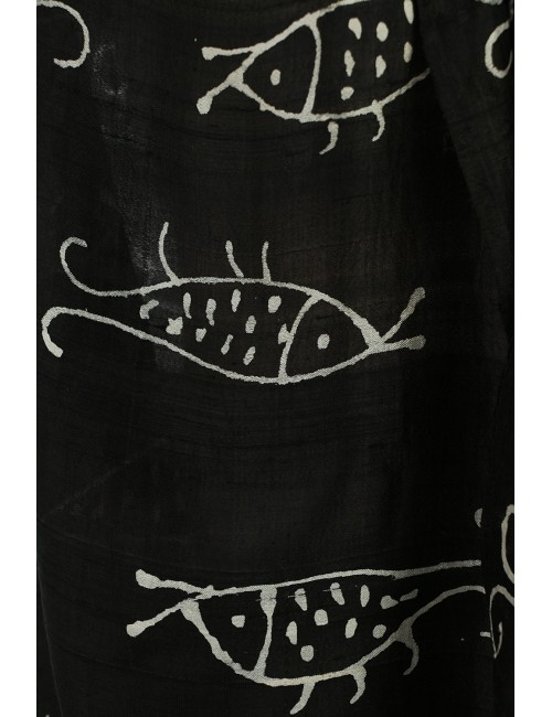Hand Draws Fish Batik Silk...