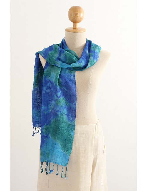 Silk Scarf Stormy Colors,...
