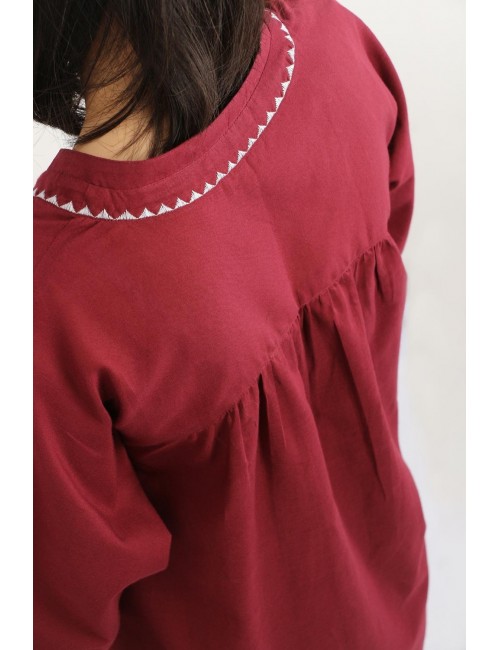 Anemone Cotton Tunic, Red,...