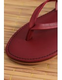 Leather Slippers, Red Burgundy