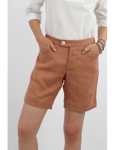 Barsey Bermuda Linen Shorts, Brown