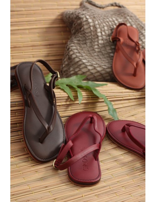 Leather Slippers, Chocolate...