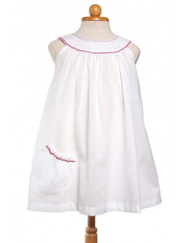 Nue embroidered white Dress, White