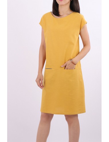 Amanda Cotton Linen Dress, Yellow