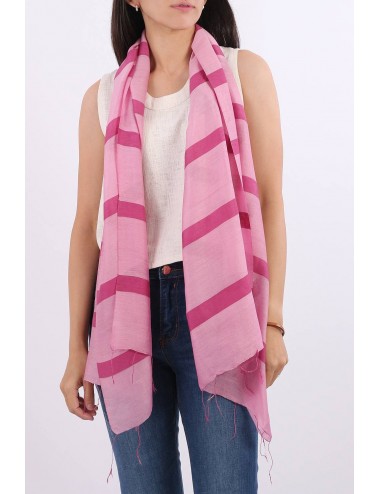 Anda Silk Cotton Scarves, Pink
