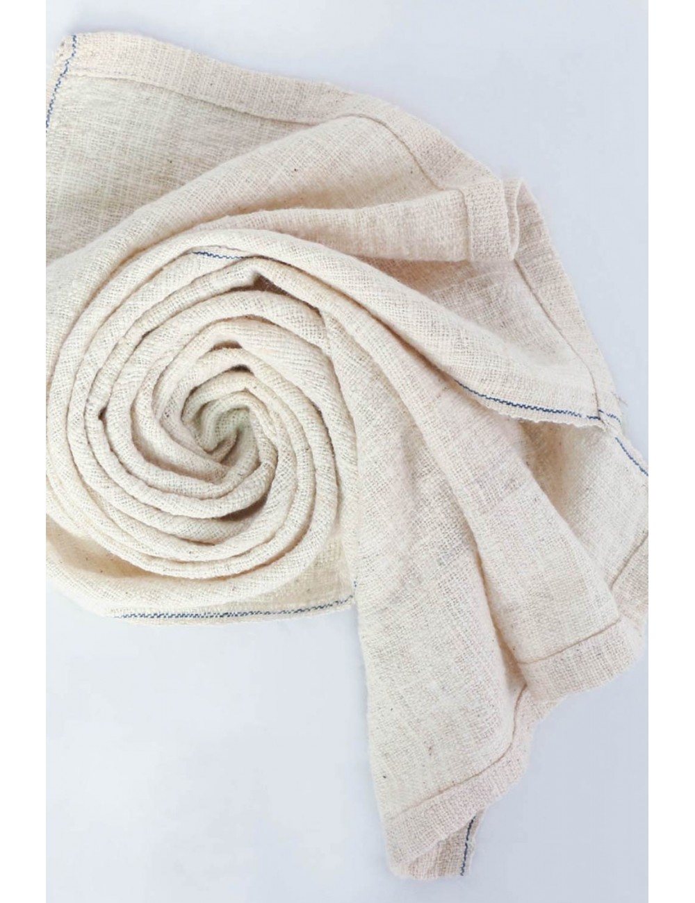 Hand Woven Cotton Hair Towel, Natural, Offwhite