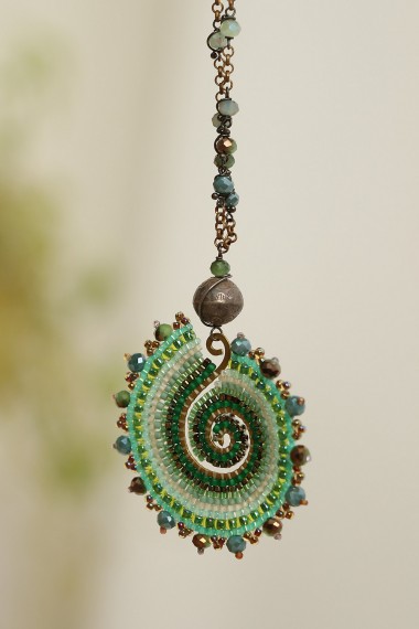 Unique Spiral Beaded Necklace