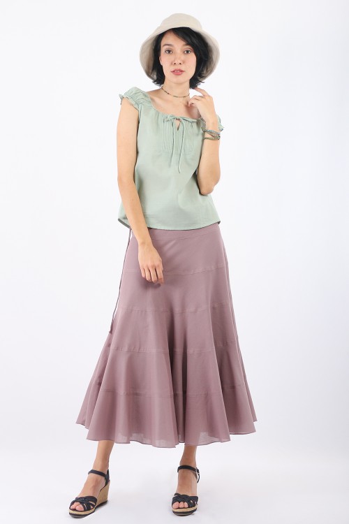 Bell Bias-Cut Tiered Cotton...