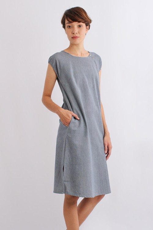 Lucia Cotton Dress, Blue, Indigo