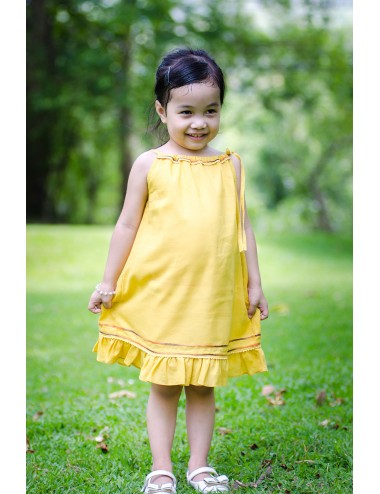 Noah ribbon Dress, Yellow Bamboo