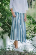 Stripe Cotton Skirt,...
