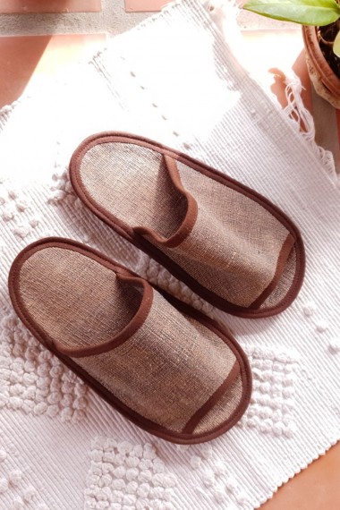 Kear Cotton Slippers, Brown