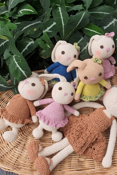 Natural Dyed Cotton Little Bunny Doll, Koko Family