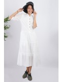Vipa Cotton Midi Dress, White