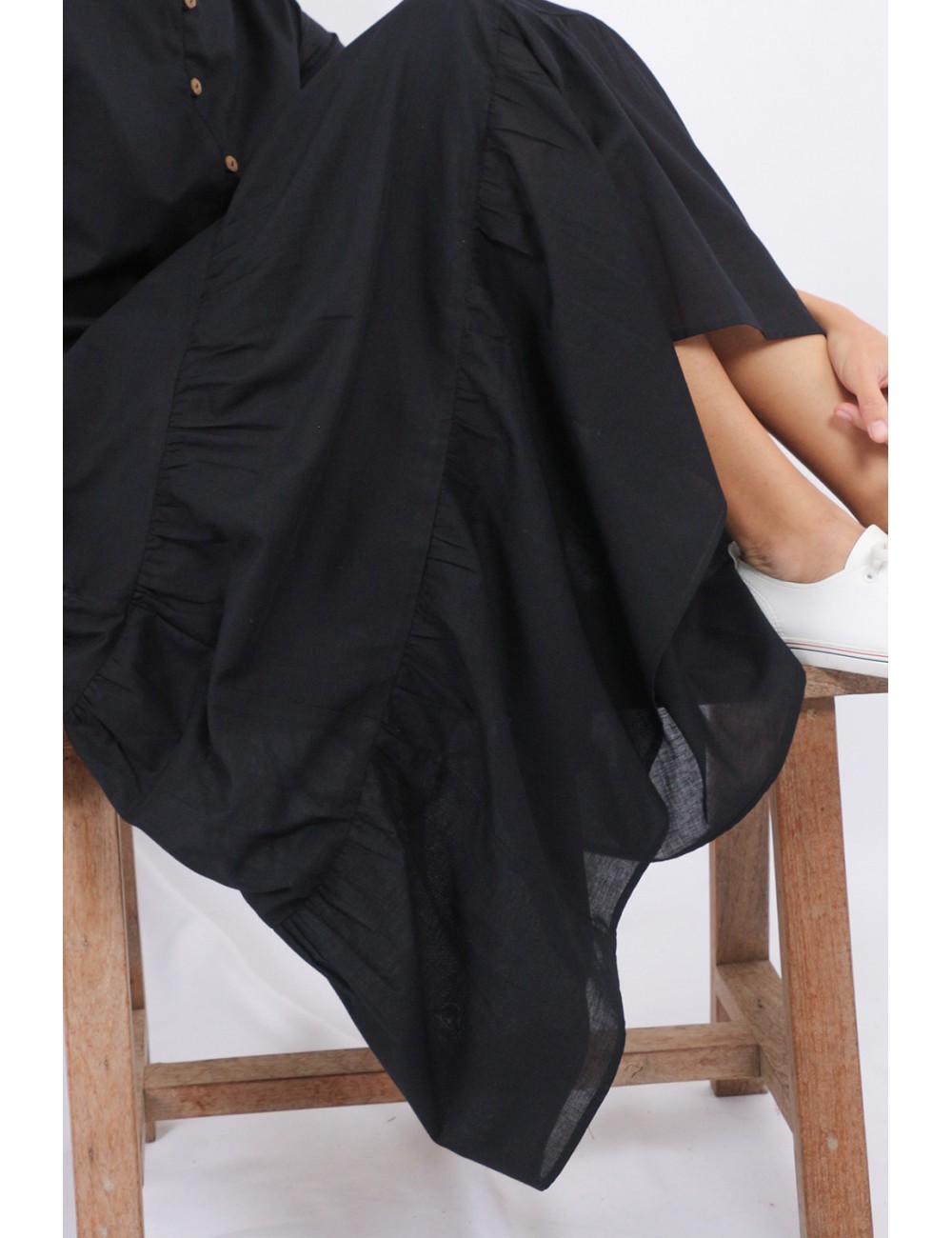 Vipa Cotton Midi Dress, Black