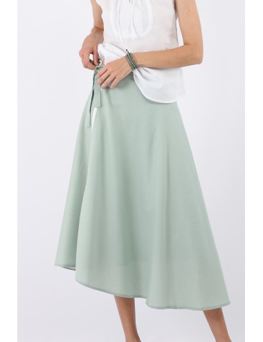 Nava Cotton Wrap Skirt, Green