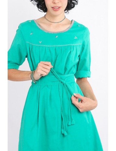 Dilly Cotton Dress, Green