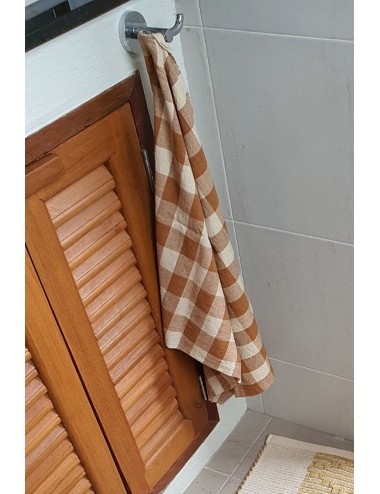 Lea cotton tea towels, Orange brown