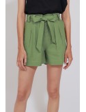 Cotton Linen Shorts, Green