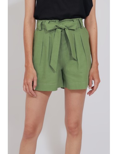 Iye Cotton Linen Shorts, Green