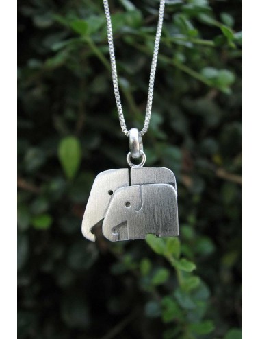 Charm of Love Elephant 925 Sterling Silver Pendant with 16" Chain