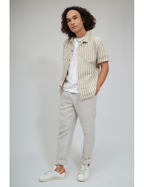 Haru Cotton Camp Shirt, Cream