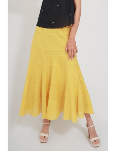 Bell Cotton Long Skirt, Yellow