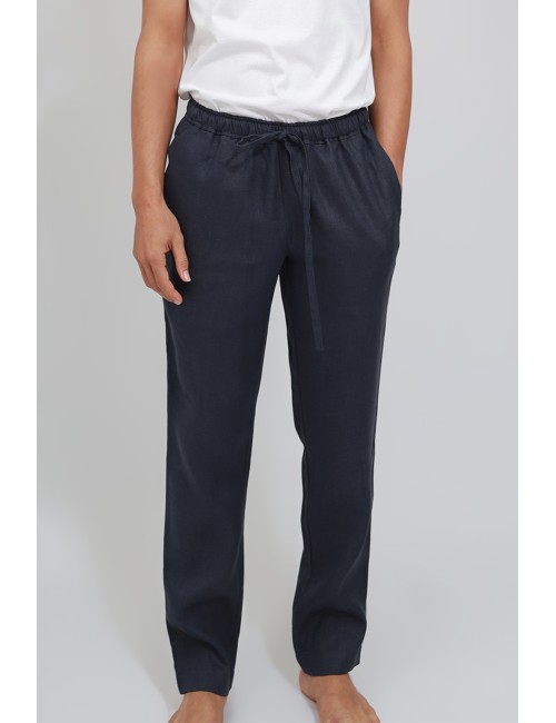 Songkran Linen Pants, Blue,...