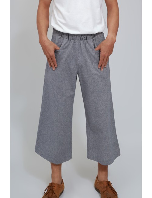 Leo Cotton Linen Pants, Grey