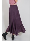 Bell Cotton Long Skirt, Purple