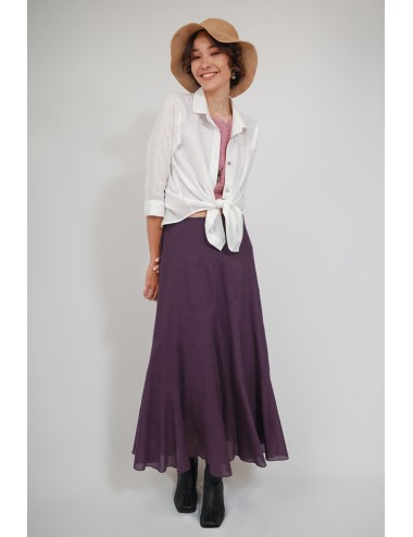 Bell Cotton Long Skirt, Purple