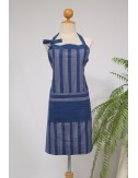 Natural Dyed Cotton Apron,...