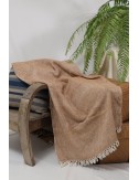 Handcrafted Brown Cotton Throw