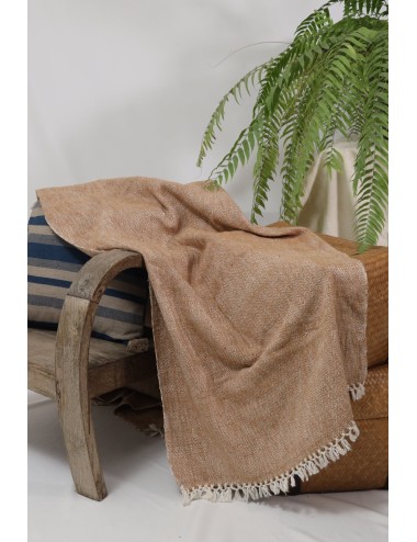 Handcrafted Brown Cotton Throw